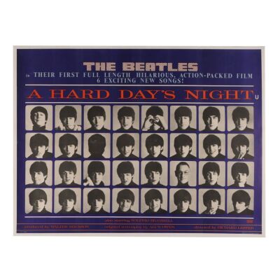 554. British Quad; 101 x 76 cm (39.75" x 30"), Fine- Linen-Backed; Robert Freeman ### HARD DAY'S NIGHT, A (1964)