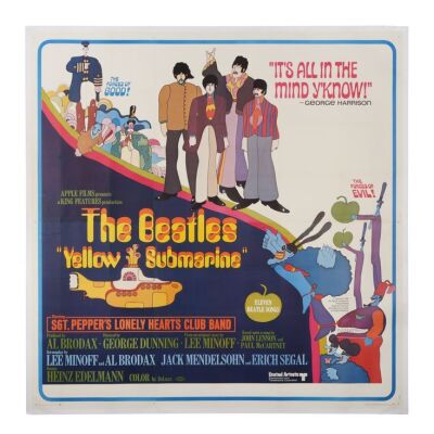 557. US Six-Sheet; 201 x 203 cm (79" x 80"), Very Fine+ Linen-Backed; Heinz Edelmann ### YELLOW SUBMARINE (1968)