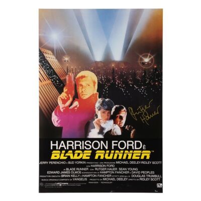 561. Rutger Hauer-Autographed Italian Commercial Poster; 67 x 100 cm (26.5" x 39.5"), Rolled; Unknown Artist ### BLADE RUNNER (1982)