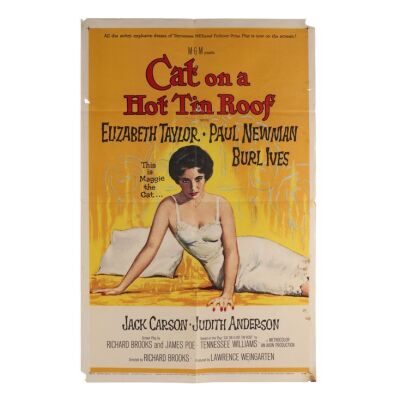 584. US One-Sheet; 69 cm x 104 cm (27" x 41"), Good- Folded; Reynold Brown ### CAT ON A HOT TIN ROOF (1958)