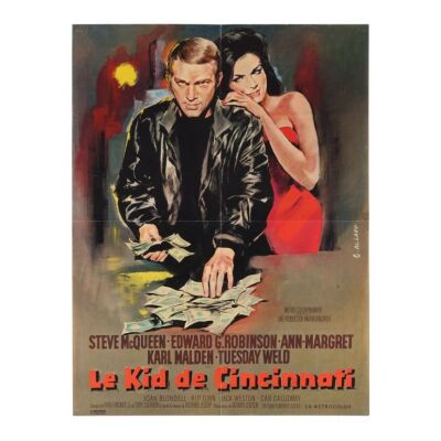 587. French Affiche ; 58 cm x 76 cm (22.75" x 30"), Fine+ Folded; Georges Allard ### CINCINNATI KID, THE (1965)