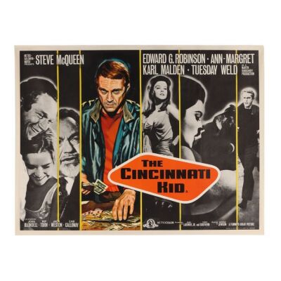 589. British Quad; 102 cm x 76 cm (40" x 30"), Fine+ Linen-Backed; Unknown Artist ### CINCINNATI KID, THE (1965)