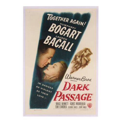 597. US One-Sheet; 69 x 102 cm (27" x 40"), Fine- Linen-Backed; Unknown Artist ### DARK PASSAGE (1947)