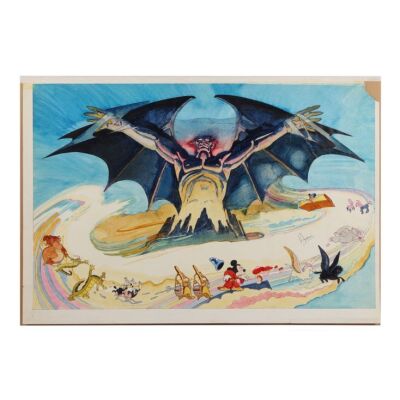 628. Finished Vic Fair Quad Concept for 1982 Fantasia Re-Release; 83 cm x 59 cm (32.75" x 23.25"), ### FANTASIA (1940)