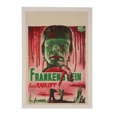 642. Belgian Poster; 37 x 55 cm (14.5" x 21.75"), Very Fine- Linen-Backed; Bos ### FRANKENSTEIN