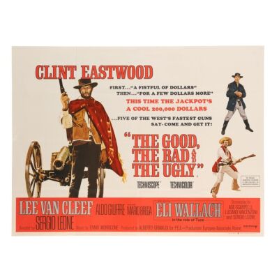 655. British Quad; 102 cm x 76 cm (40" x 30"), Very Fine- Folded; Mitchell Hooks ### GOOD, THE BAD AND THE UGLY, THE (1966)