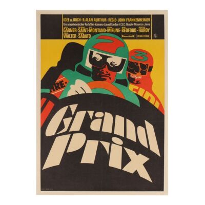 664. East German A1; 58 cm x 82 cm (22.75" x 32.25"), Very Fine+ Linen-Backed; Unknown Artist ### GRAND PRIX (1966)