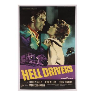672. British One-Sheet; , Good Linen-Backed; Unknown Artist ### HELL DRIVERS (1957)