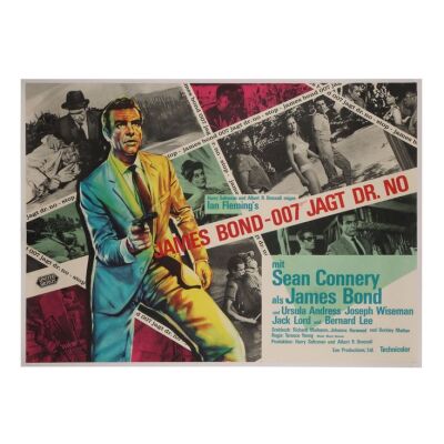 696. German A0; 119 x 84.5 cm (46.75" x 33.25"), Fine Linen-backed; Kurt Degen ### JAMES BOND: DR. NO (1962)