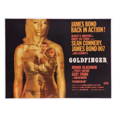 701. British Quad; 102 cm x 76 cm (40" x 30"), Good- Linen-Backed; Robert Brownjohn ### JAMES BOND: GOLDFINGER (1964)