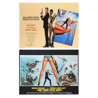 723. Two British Quads; Both 102 x 76 cm (40" x 30"), Near Mint Rolled; Brian Bysouth and Bill Gold, Daniel Goozee ### JAMES BOND: FOR YOUR EYES ONLY (1981), A VIEW TO A KILL (1985)