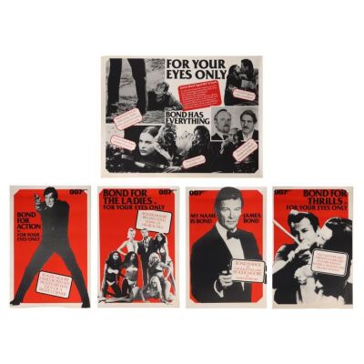 724. Set of Four British Double-Crowns and British Quad ; 51 x 76 cm (20" x 30"), 102 x 76 cm (40" x 30"), Fine+ Rolled; Marler Haley ### JAMES BOND: FOR YOUR EYES ONLY (1981)