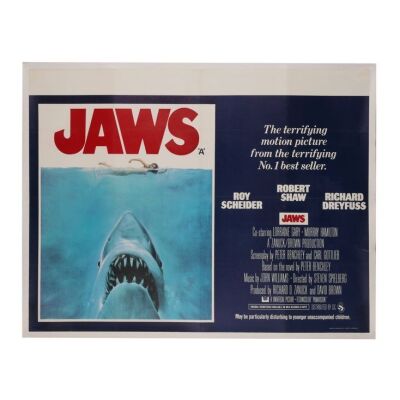 735. British Quad; 100 x 77 cm (39.5" x 30.5"), Fine+ Linen-Backed; Roger Kastel ### JAWS (1975)