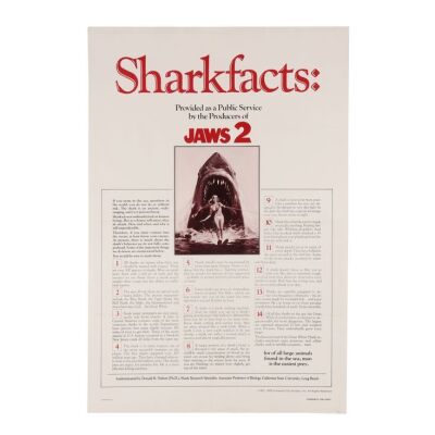 738. US One-Sheet; 69 x 104 cm (27" x 41"), Very Fine Linen-Backed; Unknown Artist ### JAWS 2 (1978)