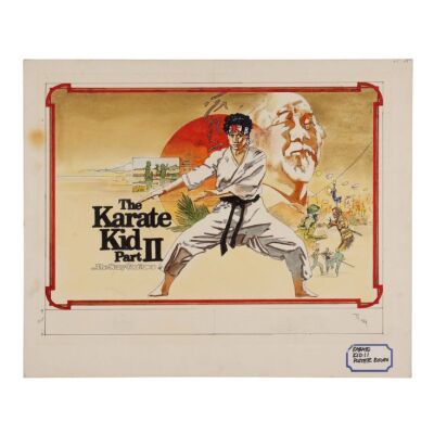 741. Original British Quad Preliminary Artwork; 67 cm x 56 cm (26.5" x 22"), Vic Fair ### KARATE KID PART II, THE (1986)