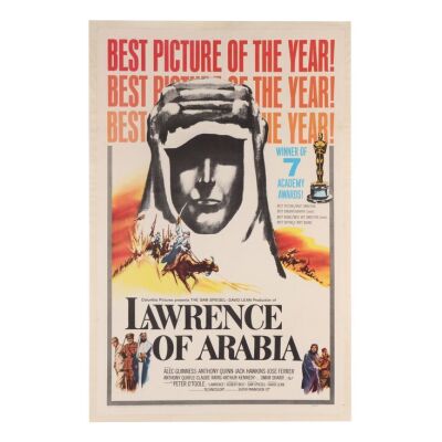 747. US One-Sheet; 69 x 104 cm (27" x 41"), Fine+ Linen-Backed; Unknown Artist ### LAWRENCE OF ARABIA (1962)