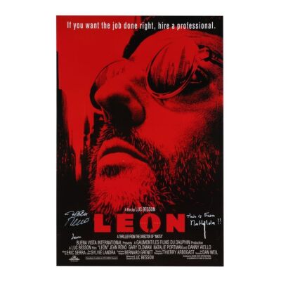 751. Jean Reno-Autographed International US One-Sheet; 69 cm x 102 cm (27" x 40"), Unknown Artist ### LEON: THE PROFESSIONAL (1994)