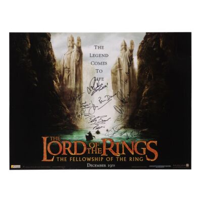 758. Ian McKellen, Andy Serkis, Billy Boyd, Orlando Bloom, John Rhys-Davies and Others-Autographed British Quad; 102 cm x 76 cm (40" x 30"), Very Fine Rolled; The Ant Farm ### LORD OF THE RINGS TRILOGY (2001-2003)