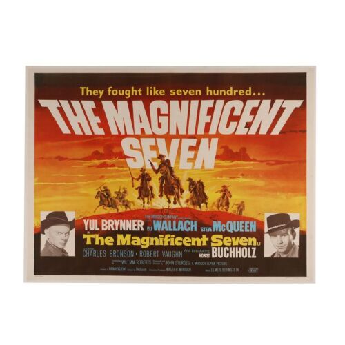 763. British Quad; 102 cm x 76 cm (40" x 30"), Very Fine Linen-Backed; Unknown Artist ### MAGNIFICENT SEVEN, THE (1960)
