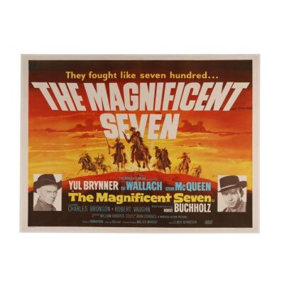 763. British Quad; 102 cm x 76 cm (40" x 30"), Very Fine Linen-Backed; Unknown Artist ### MAGNIFICENT SEVEN, THE (1960)