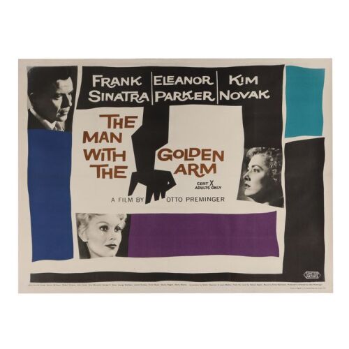 768. British Quad; 102 cm x 76 cm (40" x 30"), Very Fine Linen-Backed; Saul Bass ### MAN WITH THE GOLDEN ARM, THE (1955)