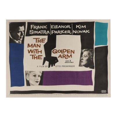 768. British Quad; 102 cm x 76 cm (40" x 30"), Very Fine Linen-Backed; Saul Bass ### MAN WITH THE GOLDEN ARM, THE (1955)