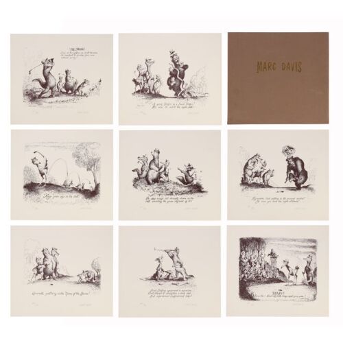 770. Limited Edition Marc Davis "8 Rules of Golf" Serigraph Print Set; (each print): 49.5 x 56 cm (19.5" x 22"); (box): 52.5 x 58 x 4.25 cm (20.75" x 22.75" x 1.75"), Marc Davis ### MARK DAVIS
