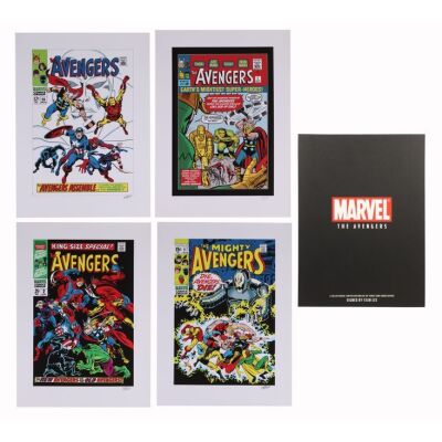 774. Set Of Four Limited Edition Stan Lee-Autographed The Avengers Comic Book Cover Prints; (each print): 76.75 x 56 cm (30.25" x 22"), Jack Kirby, John Buscema and Frank Giacola, Sal Buscema and Sam Grainger ### MARVEL COMICS: THE AVENGERS