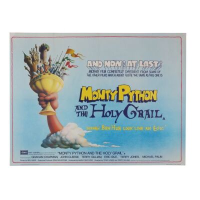 778. British Quad; 102 x 77 cm (40" x 30.25"), Fine+ Linen-Backed; Terry Gilliam ### MONTY PYTHON AND THE HOLY GRAIL (1975)
