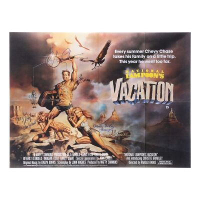 780. Chevy Chase, Beverly D'Angelo and Christie Brinkley-Autographed British Quad; 102 cm x 76 cm (40" x 30"), Near Mint- Folded; Boris Vallejo ### NATIONAL LAMPOON'S VACATION (1983)