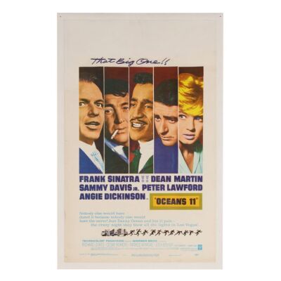 786. US Window Card; 36 cm x 56 cm (14" x 22"), Very Fine- Linen-Backed; Unknown Artist ### OCEAN'S ELEVEN (1960)