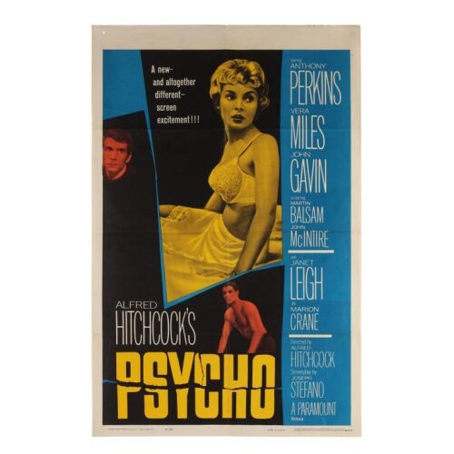 799. US One-Sheet; 69 cm x 104 cm (27" x 41"), Fine+ Folded; Unknown Artist ### PSYCHO (1960)