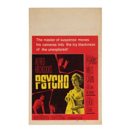 800. US Window Card; 36 cm x 56 cm (14" x 22"), Very Good+ Folded; Unknown Artist ### PSYCHO (1960)