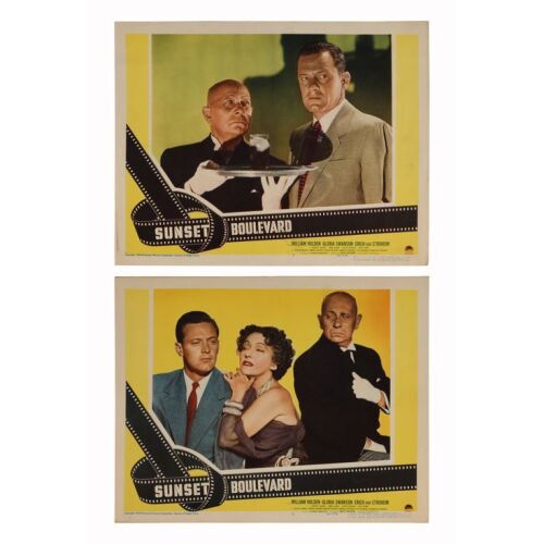 868. Two US Lobby Cards; 36 cm x 28 cm (14" x 11"), Very Fine Flat; ### SUNSET BOULEVARD (1950)