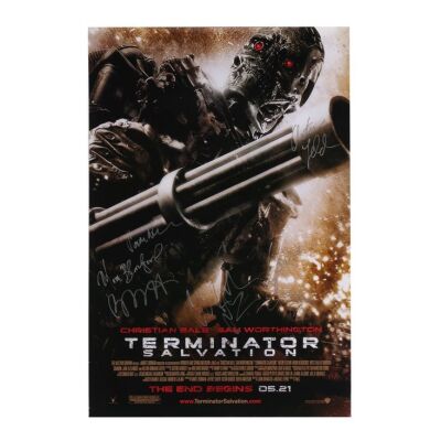 879. Christian Bale, Sam Worthington, Moon Bloodgood, Anton Yelchin, Bryce Dallas Howard, and Common-Autographed US One-sheet; 69 x 102 cm (27" x 40"), Very Fine+ Rolled; Midnight Oil ### TERMINATOR SALVATION (2009)