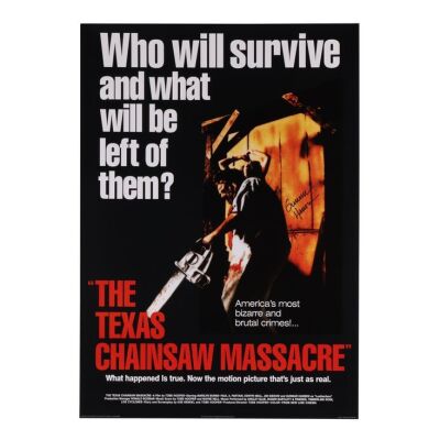 880. Gunnar Hansen-Autographed British Commercial Poster; 86.25 cm x 61.25 cm (34" x 24"), ### TEXAS CHAINSAW MASSACRE, THE (1974)