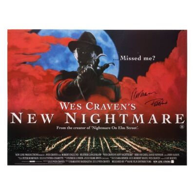 908. Wes Craven and Robert Englund-Autographed British Quad; 102 cm x 76 cm (40" x 30"), Very Fine+ Rolled; Unknown Artist ### WES CRAVEN'S NEW NIGHTMARE (1994)