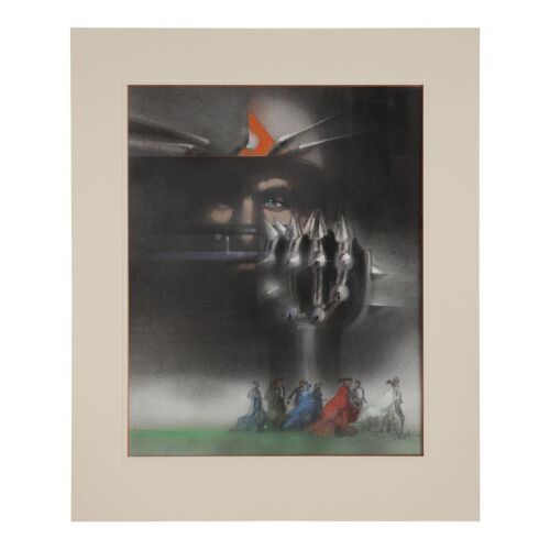 813. Hand-Painted Comprehensive Poster Artwork by Bob Peak; (framed) 62 cm x 76 cm x 3 cm (24.5" x 30" x 1.25"), ### ROLLERBALL (1975)