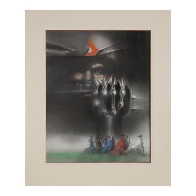 813. Hand-Painted Comprehensive Poster Artwork by Bob Peak; (framed) 62 cm x 76 cm x 3 cm (24.5" x 30" x 1.25"), ### ROLLERBALL (1975)