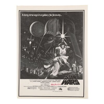 842. Alec Guinness-Autographed Mini Poster Image; 28.5 x 21.5 cm (11" x 8"), ### STAR WARS: A NEW HOPE (1977)