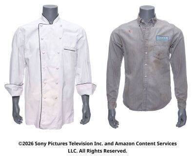 Lot #29: Hughie Campbell's Bryman AV Shirt with Get Some Chef's Tunic ### THE BOYS (T.V. SERIES, 2019 - 2026)