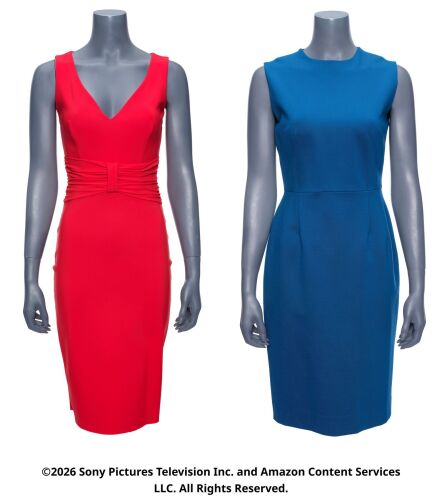 Lot #63: Pair of Madelyn Stillwell's Red and Blue Dresses ### THE BOYS (T.V. SERIES, 2019 - 2026)