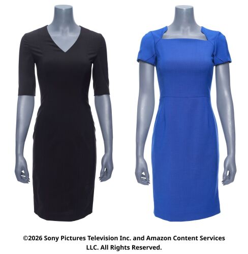 Lot #88: Pair of Victoria Neuman's Season 2 Black and Blue Dresses ### THE BOYS (T.V. SERIES, 2019 - 2026)