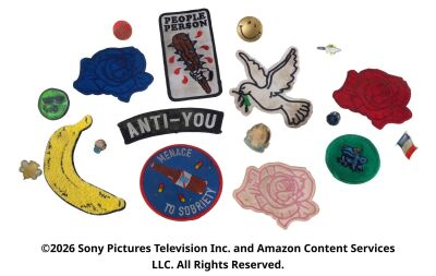 Lot #103: Collection of Frenchie's Hero Pins and Patches ### THE BOYS (T.V. SERIES, 2019 - 2026)