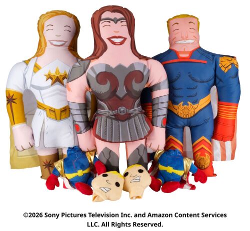 Lot #107: Set of Three Supe Plushies with Pair of Homelander Detached-head Stuffed Toys ### THE BOYS (T.V. SERIES, 2019 - 2026)
