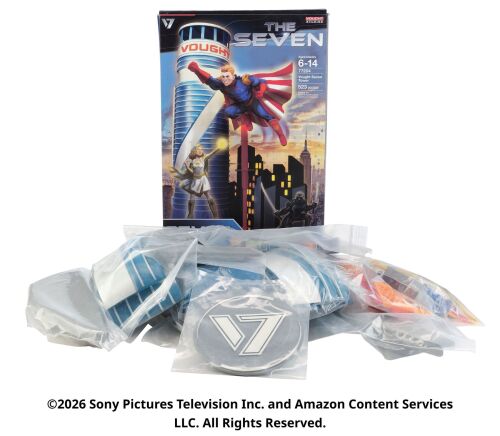 Lot #214: Vought Studios The Seven Tower Playset Box with Production Made Pieces ### THE BOYS (T.V. SERIES, 2019 - 2026)