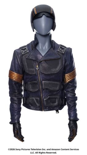 Lot #261: Blue Hawk's Screen-Matched Hero Supe Costume Components ### THE BOYS (T.V. SERIES, 2019 - 2026)