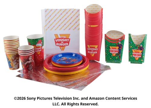 Lot #276: Collection of Vought-A-Burger Ephemera and The Seven Plates and Cups ### THE BOYS (T.V. SERIES, 2019 - 2026)