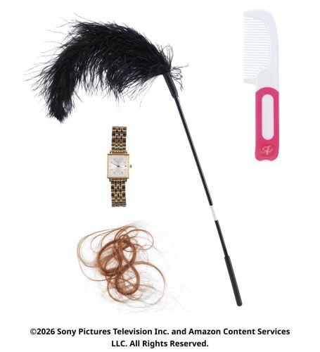 Lot #398: Ashley Barrett's Watch, Hero Feather Wand, and Hair Clumps ### THE BOYS (T.V. SERIES, 2019 - 2026)