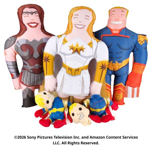 Lot #403: Set of Three Supe Plushies with Pair of Homelander Detached-head Stuffed Toys ### THE BOYS (T.V. SERIES, 2019 - 2026)